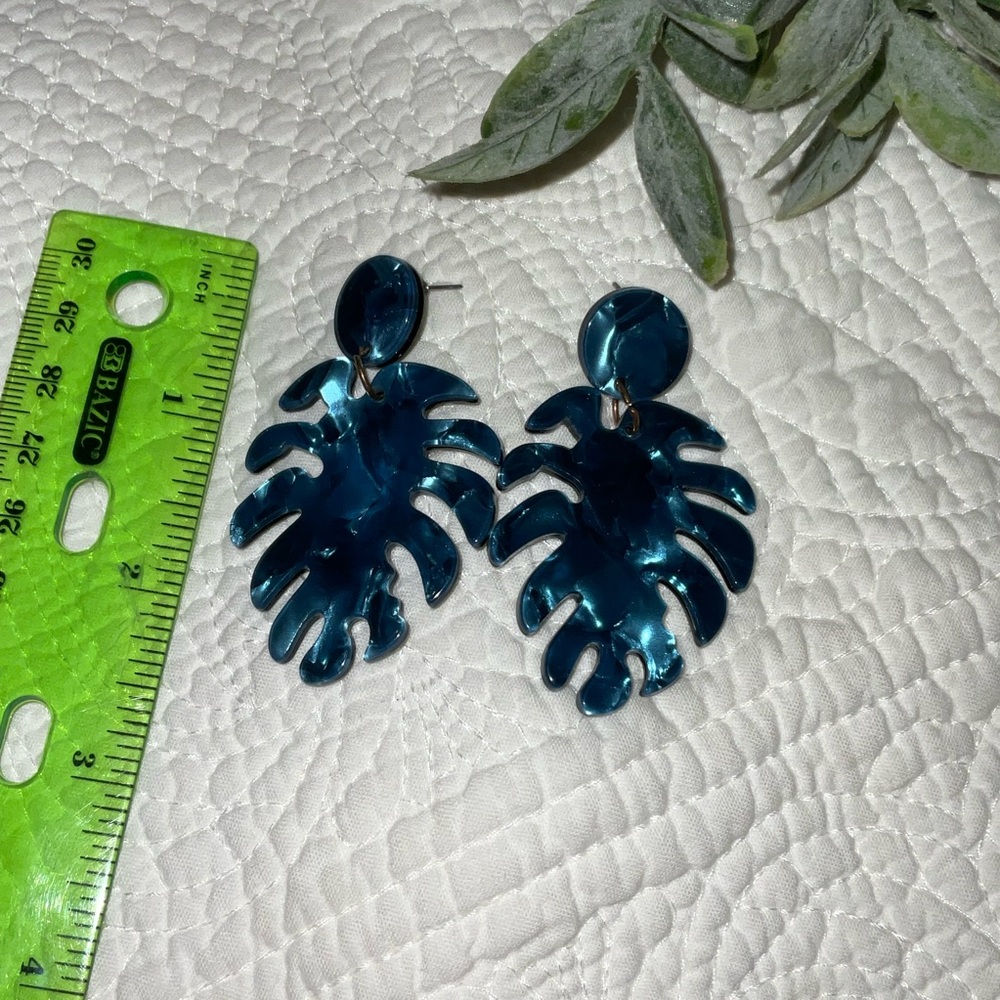 LOFT Blue Leaf Earrings